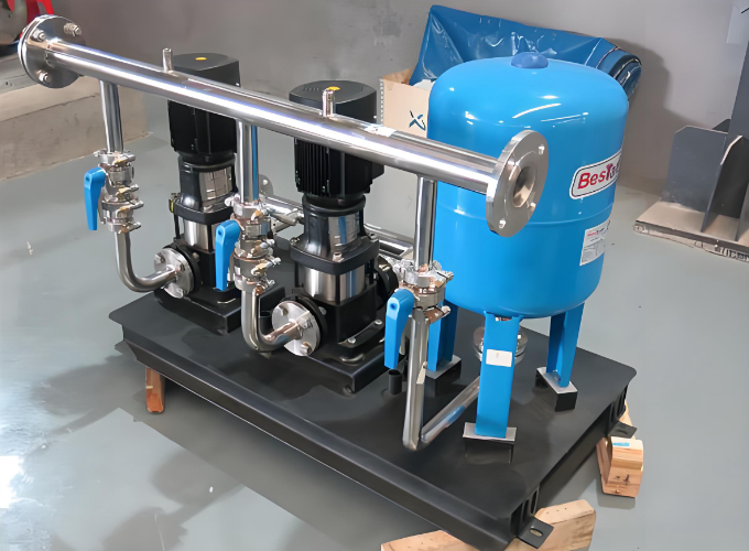 肇庆市一物流园下单1用1备恒压变频供水设备安装调试验收