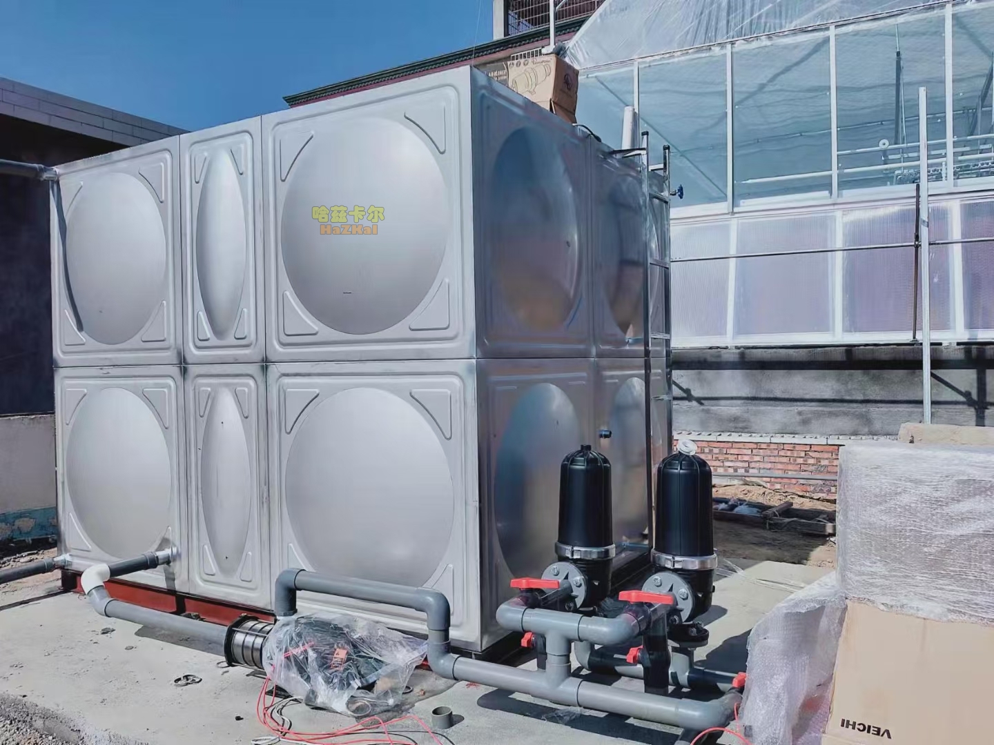 怀化市10立方不锈钢水箱安装完工，湖南农业供储水项目